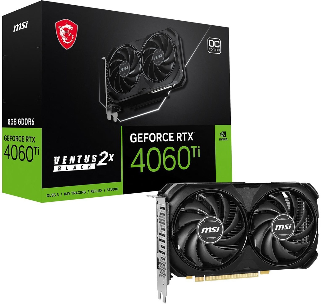 MSI GeForce RTX 4060 Ti VENTUS 2X BLACK 8G OC,