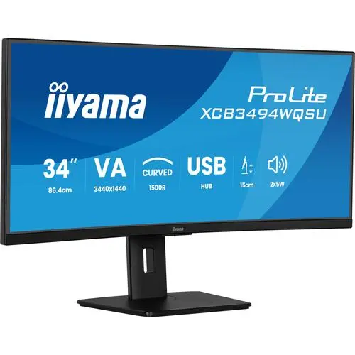 iiyama ProLite XCB3494WQSU-B1 – Écran PC 34" incurvé UltraWide Quad HD, 120Hz, VA, Noir