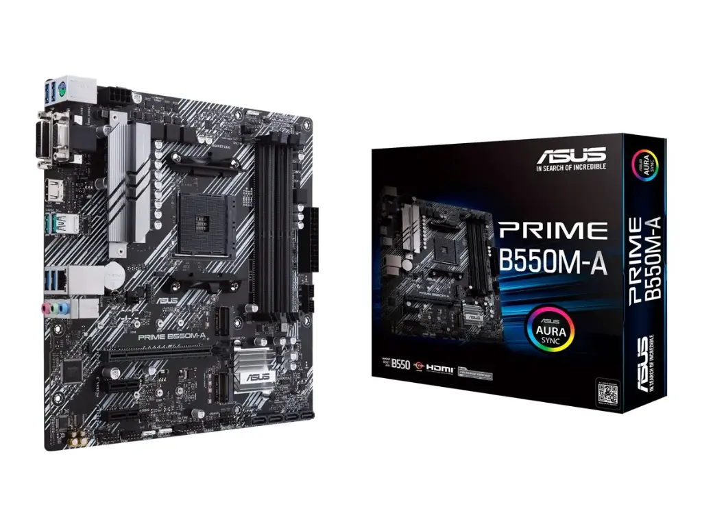 ASUS PRIME B550M-A – Carte mère mATX AM4, PCIe 4.0, Dual M.2, USB 3.2 Gen 2