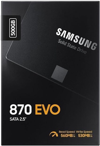 Samsung SSD 870 EVO MZ-77E500B/EU | Disque SSD interne 2,5’’ haute vitesse, 500 Go